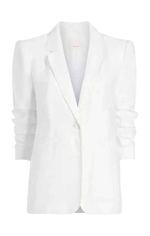 Khloe Woven Blazer - White