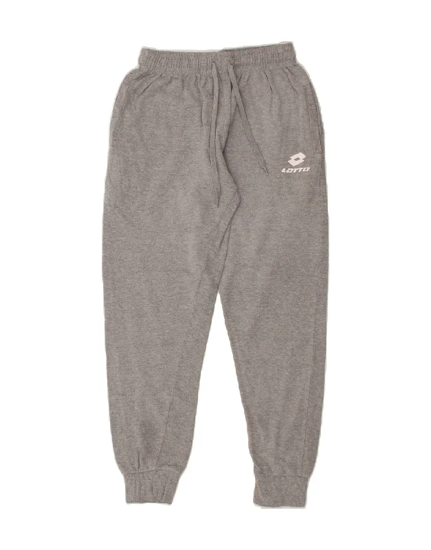 LOTTO Womens Graphic Tracksuit Trousers Joggers UK 8 Small Grey Cotton