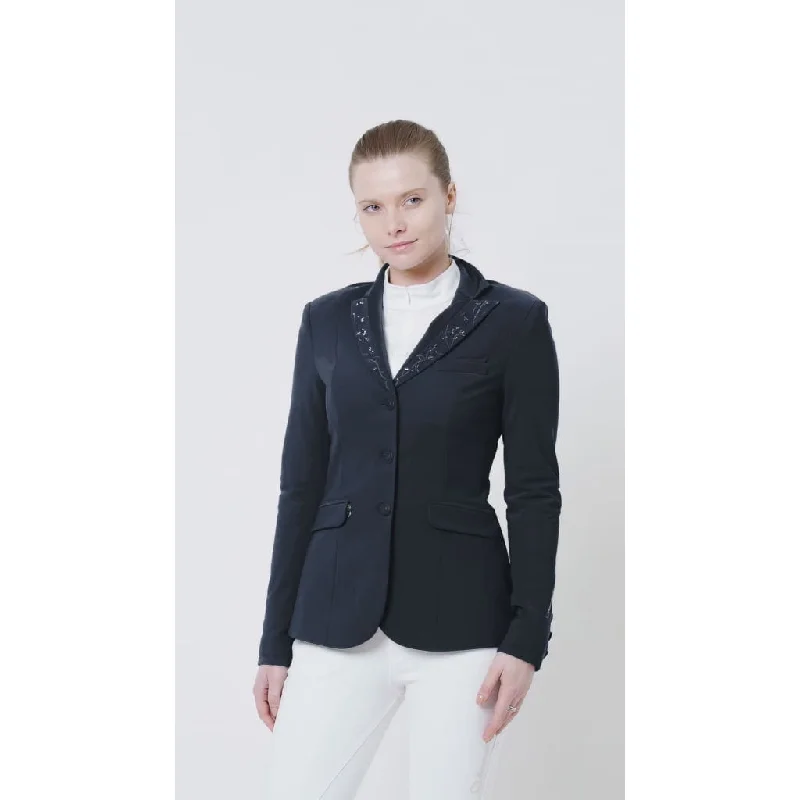 Samshield Ladies Louisa Crystal Leaf Competition Jacket Navy/Tone