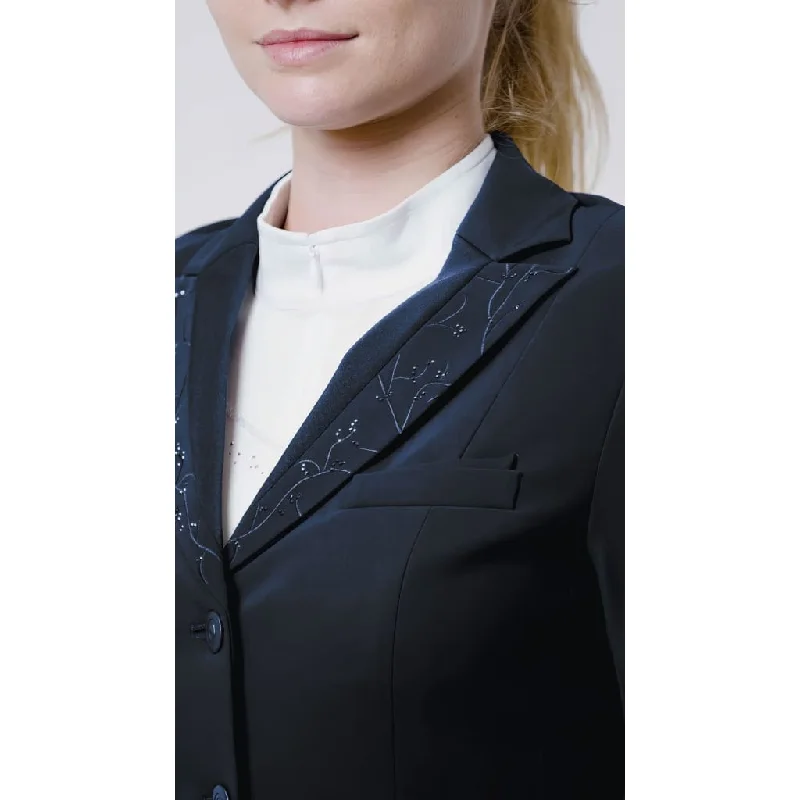 Samshield Ladies Louisa Crystal Leaf Competition Jacket Navy/Tone