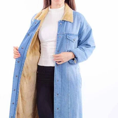 Scully Honey Creek Women's Sherpa Lined Long Denim Jacket