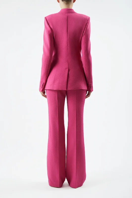 Stephanie Blazer in Fuchsia Virgin Wool Crepe