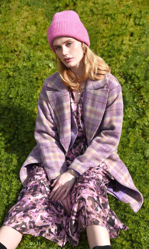 Tanya Wide Lapel Check Coat