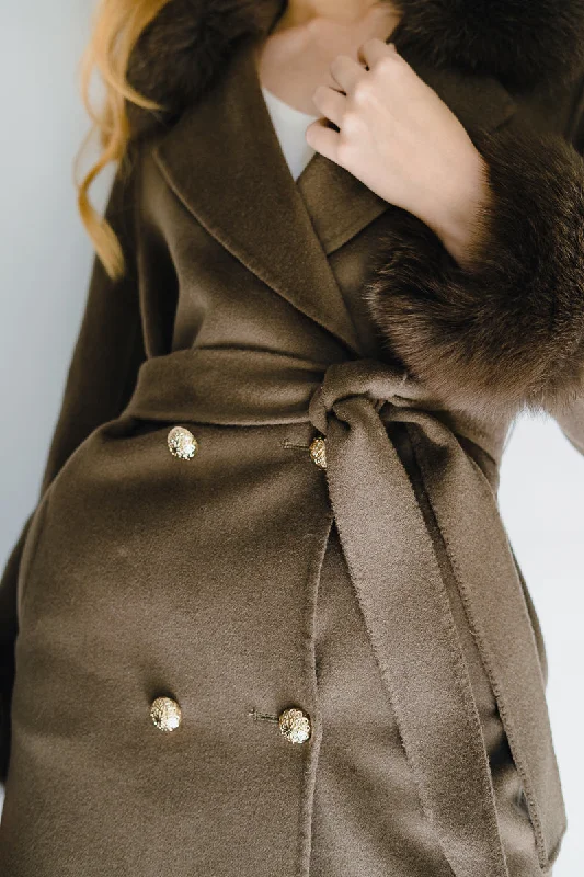 Victoire Cashmere Coat - Army Green