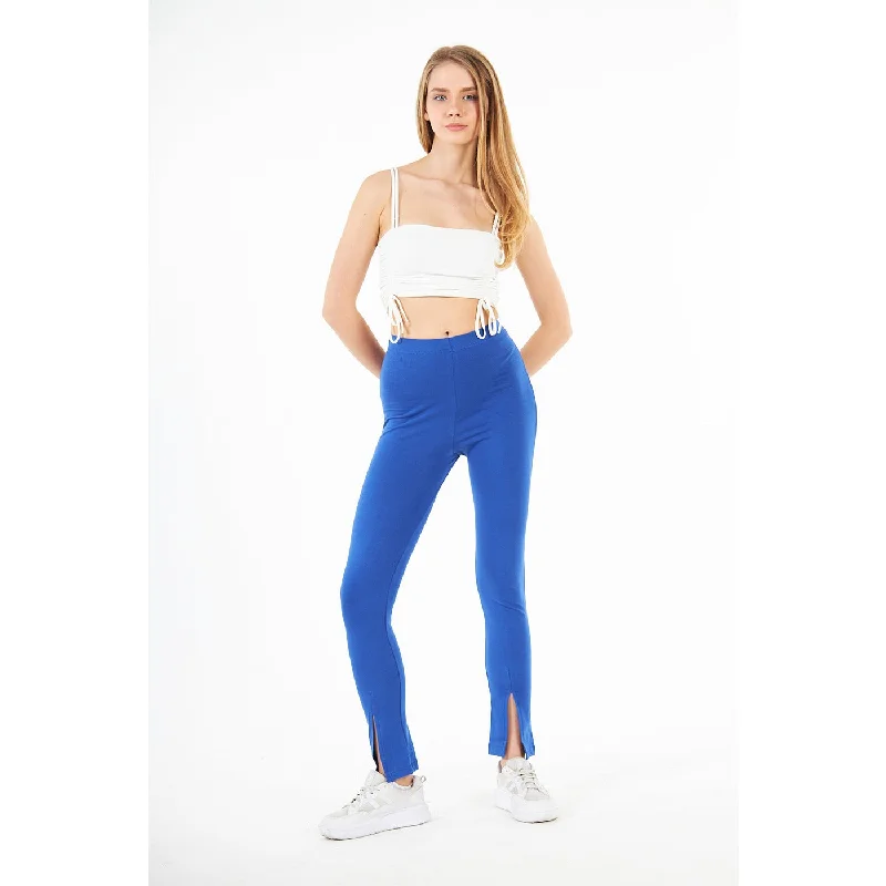 Royal Blue Split Hem Leggings