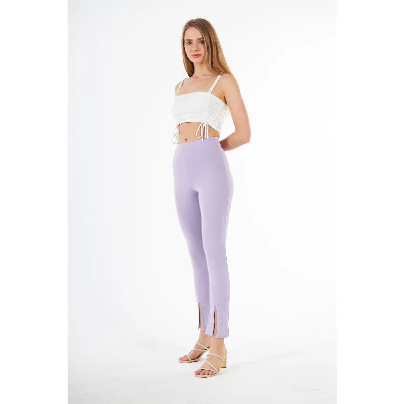 Lilac Split Hem Leggings