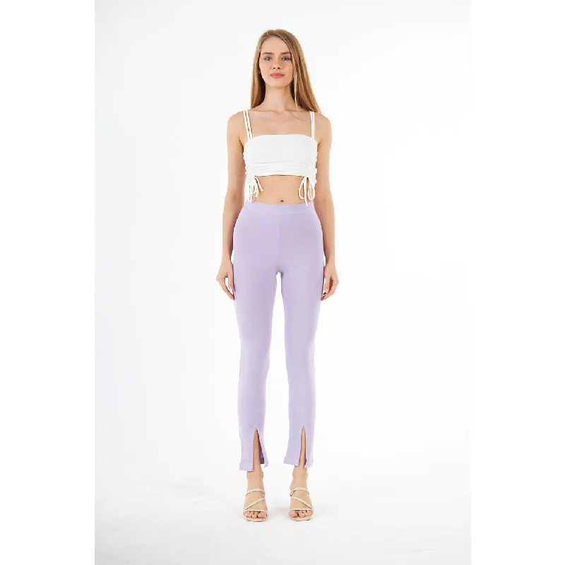 Lilac Split Hem Leggings