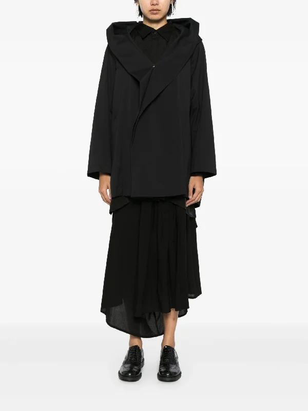 YOHJI YAMAMOTO REGULATION Women Hooded Cape Coat