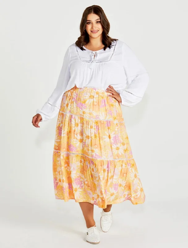 16921SWSS Montana Women's Boho Tiered Skirt