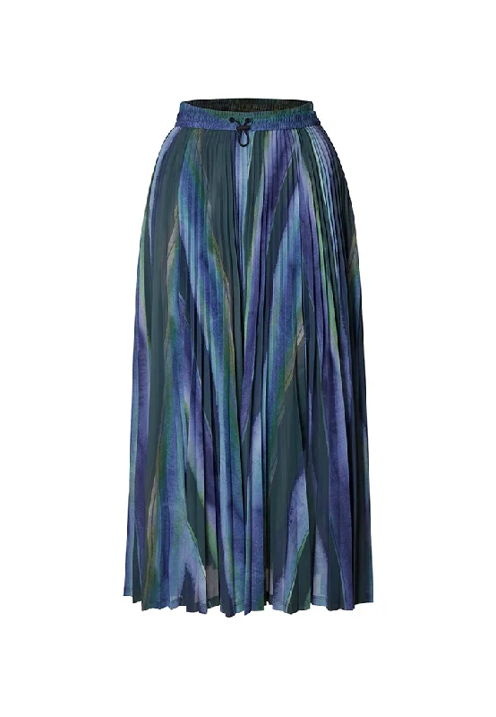 Alpha Pleated Drawstring Midi Skirt with Side Pockets