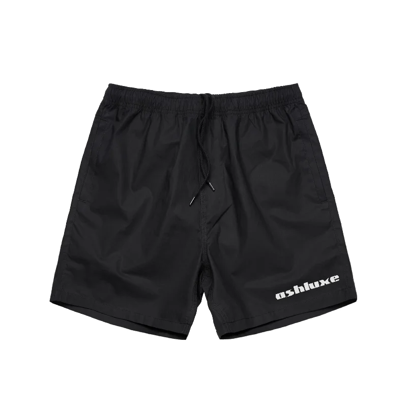 Ashuxe Classic Satin Logo Swimshort Black