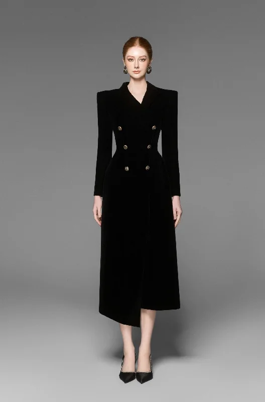 Caloria Velvet Trench Coat