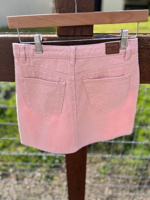 CGK1504 Pink Women's Denim Skirt