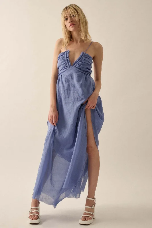 Floating on Air Layered Gauze Halter Maxi Dress