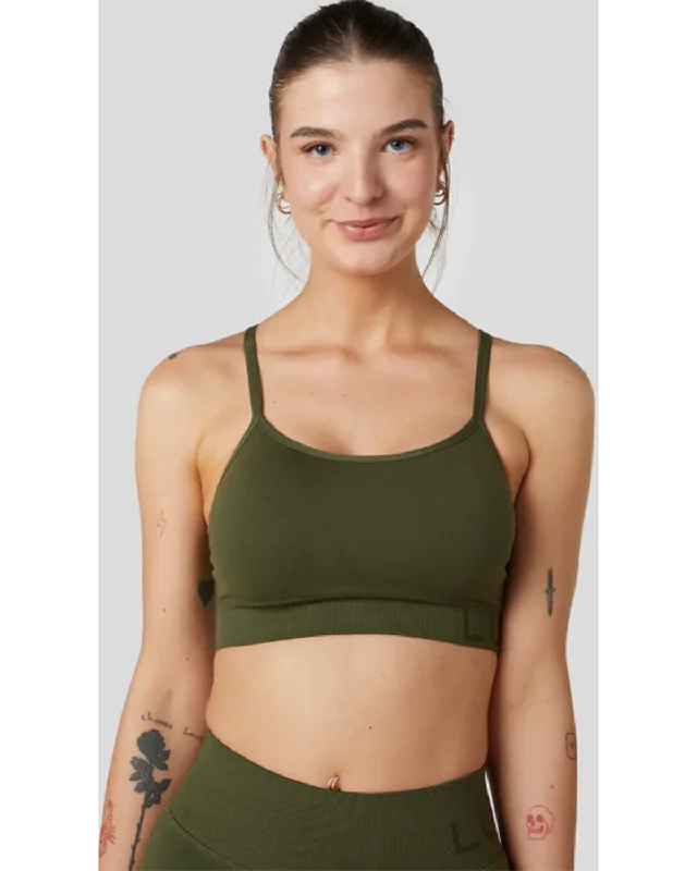 L'urv Clover Seamless Crop - Moss Green