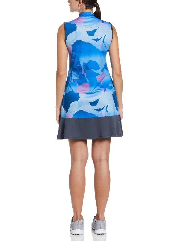 New Callaway Women's Abstract Gradient Print Golf Dress- Blue Sea Star MSP$104