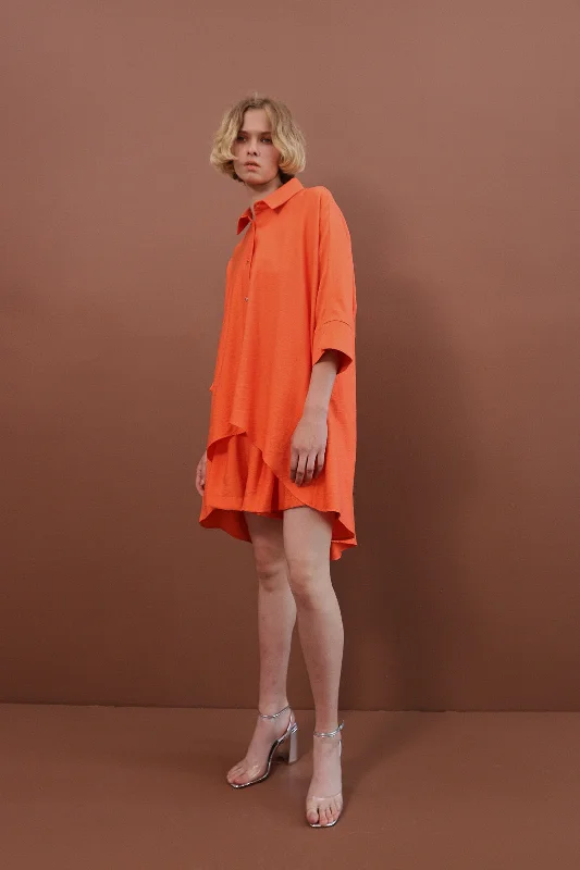 Orange suit with shorts with 