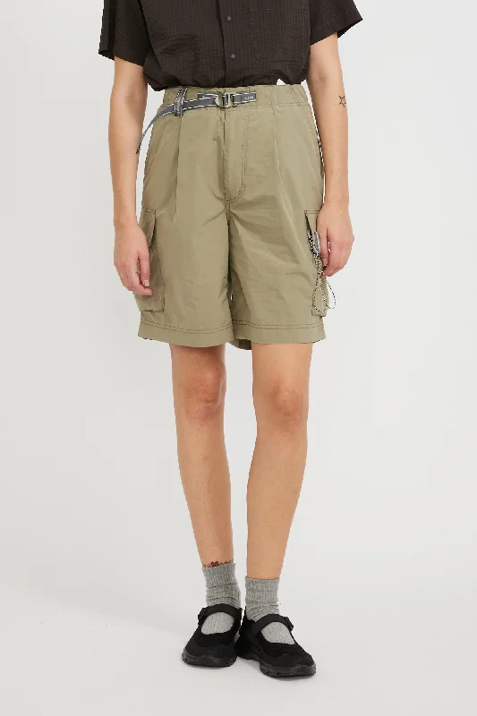 Oversized Cargo Short Pants Light Beige Womens