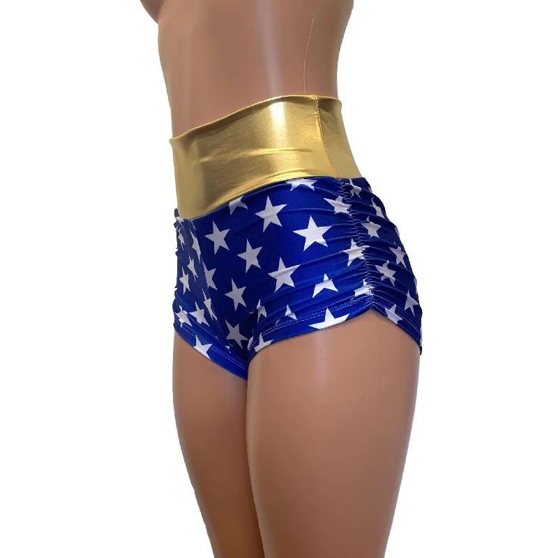 Ruched Booty Shorts - Wonder Woman