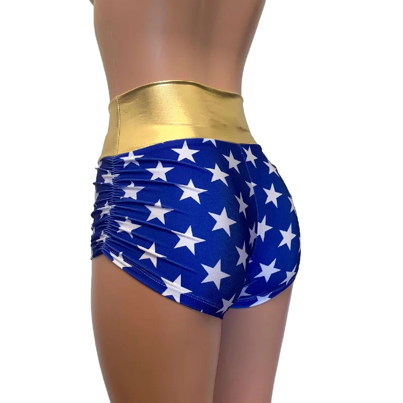 Ruched Booty Shorts - Wonder Woman