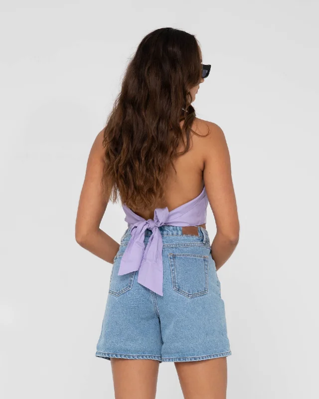 Rusty Harlet Twisted Halter Crop Top