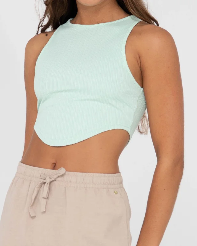 Rusty Lucy Curved Crop Tank