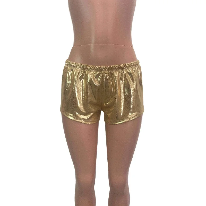 SALE - MEDIUM - Rave Shorts - Gold Mystique