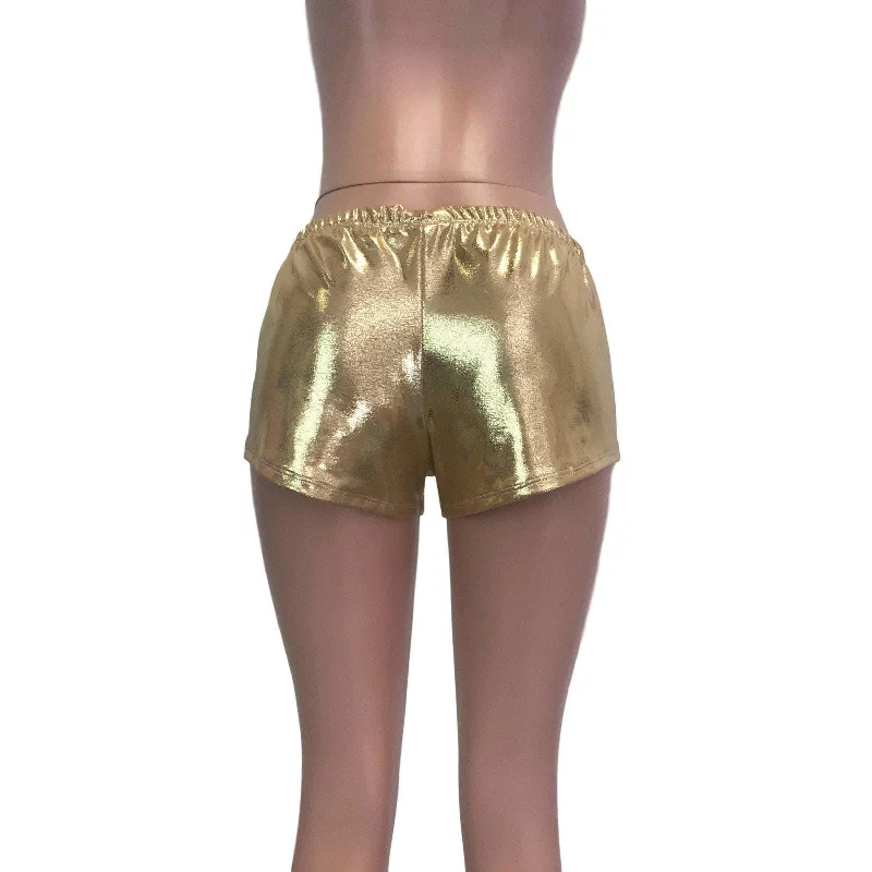 SALE - MEDIUM - Rave Shorts - Gold Mystique