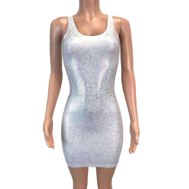 Silver Holographic Bodycon Dress