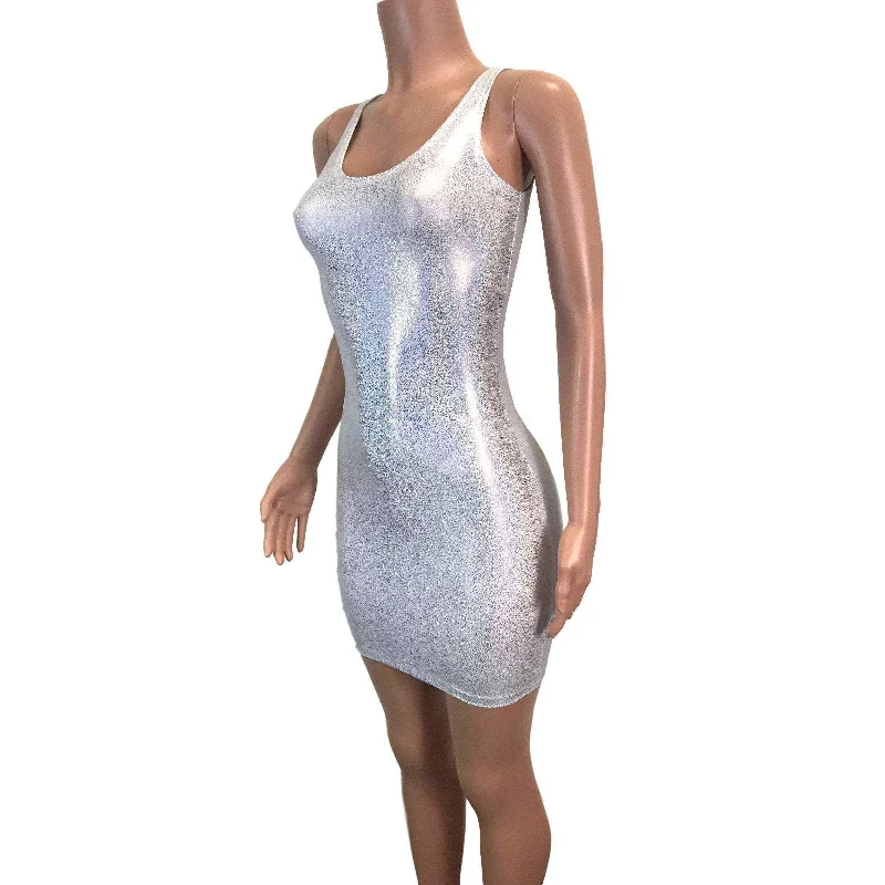 Silver Holographic Bodycon Dress