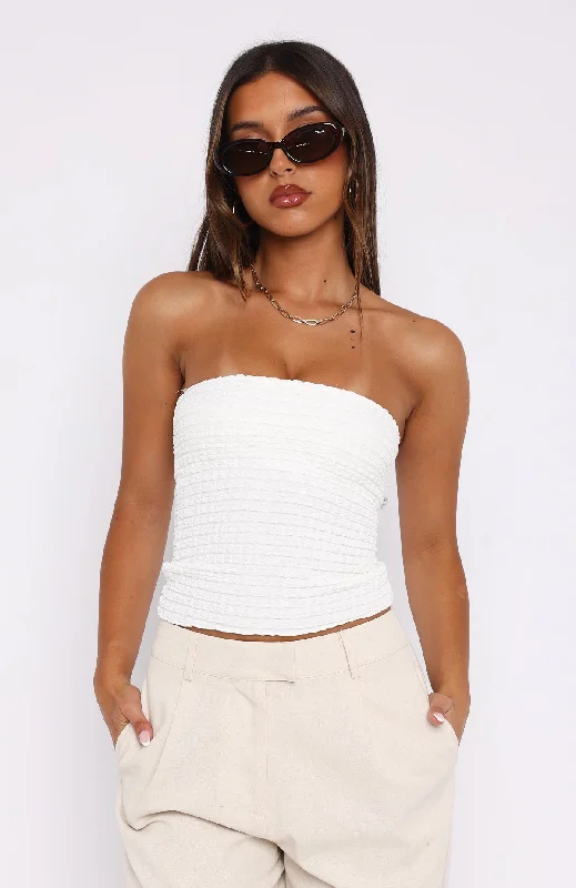 Stroke Of Luck Strapless Top White