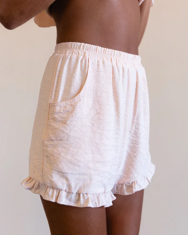 Chiffon Frill Shorts - Baby Pink