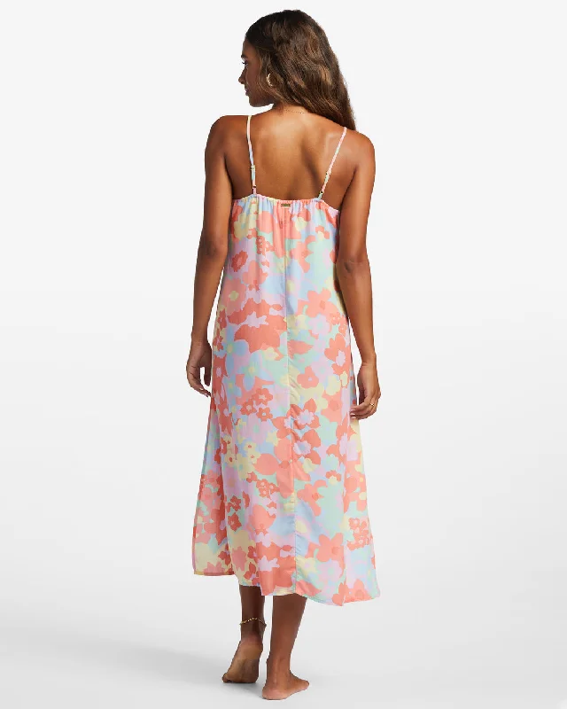 Weekend Waves Midi Dress - Peach Pie