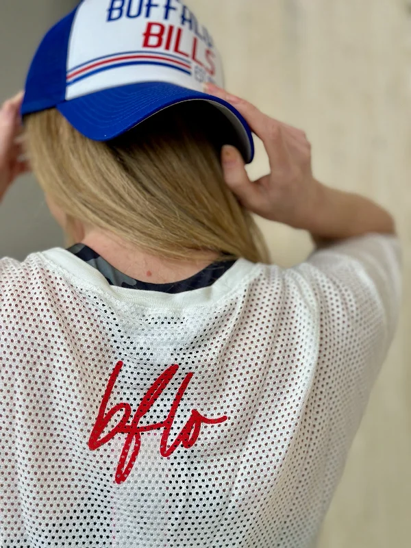 Women's BFLO #17 White Mesh Jersey