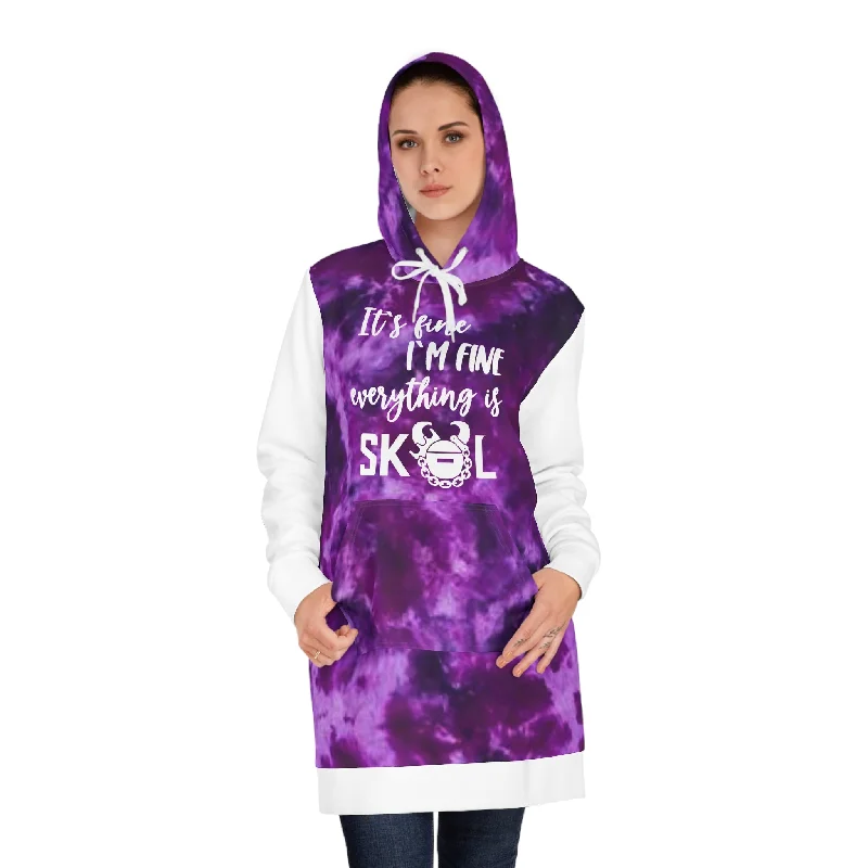 Hoodie Dress - Purple Tie-Dye - It's Fine