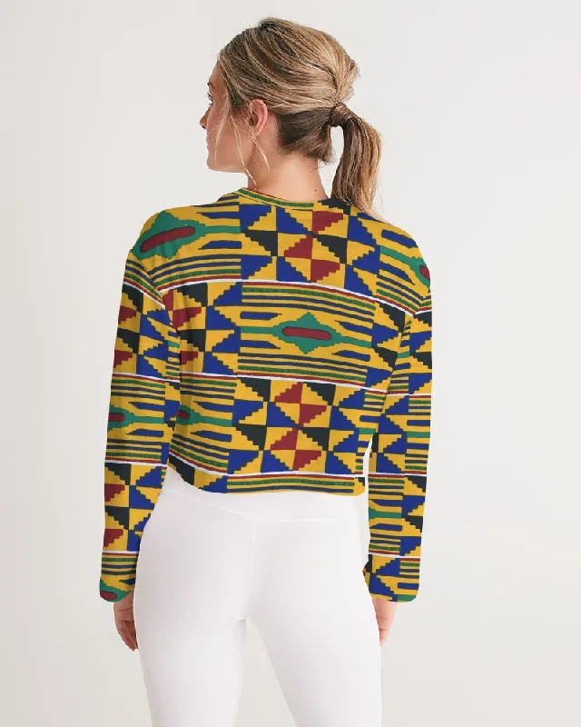 AKH African Kente Cloth Women's Cropped Sweatshirt