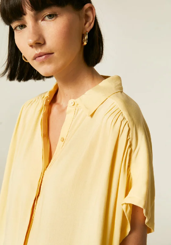 Compania Fantastica Yellow Dropped Sleeve Blouse