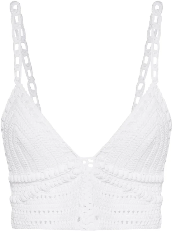 Crochet crop top in white