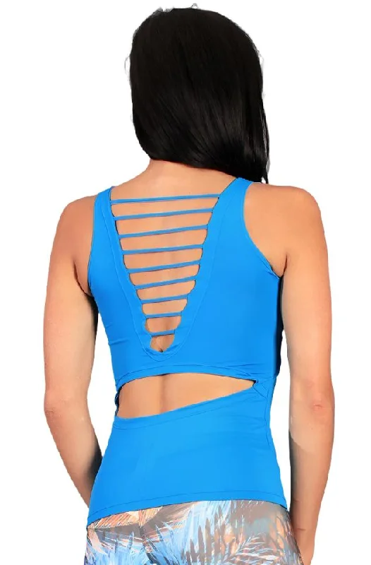 Final Sale!Equilibrium Active Wear Surprise Tank Top  LT1056 Light Blue