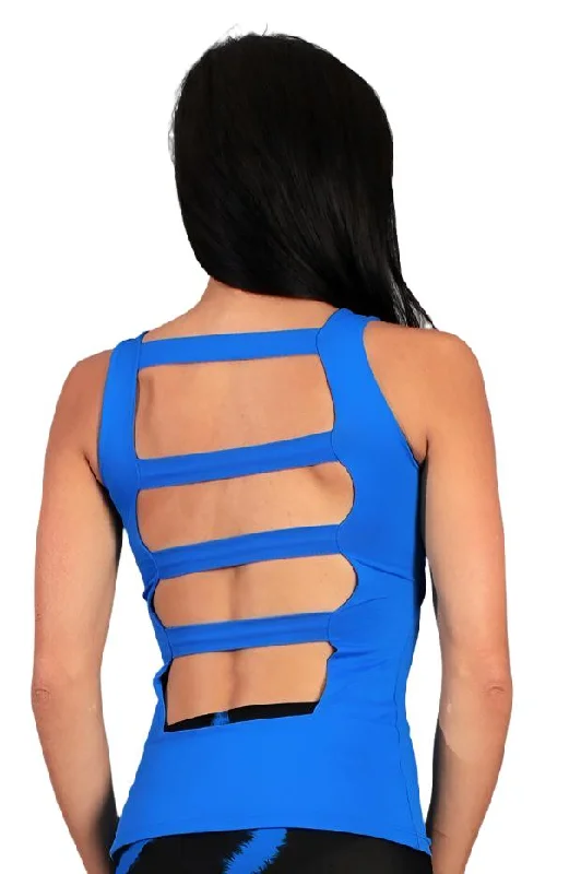 Final Sale! Equilibrium Activewear Ladder Back Top LT1053 Royal