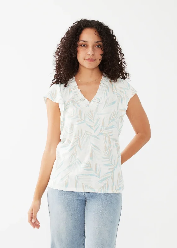 FDJ Flutter Sleeve Printed Palm Top