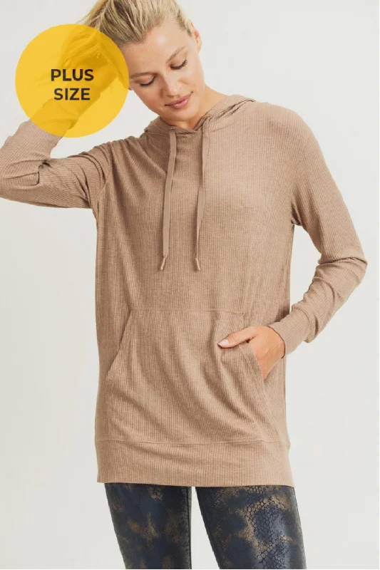 Mono B Kangaroo Pocket Rib Top AT2875 Plus