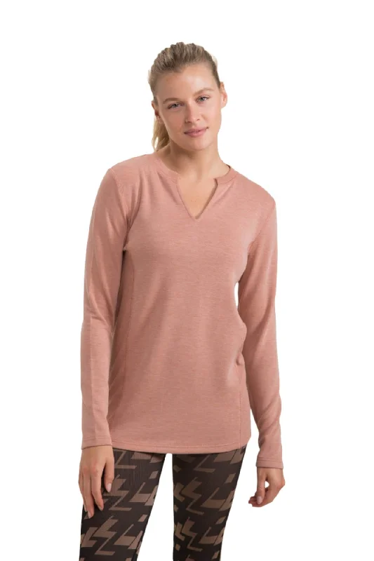 Mono B Split Collar Long Sleeve Tee KT-A1040 and Plus