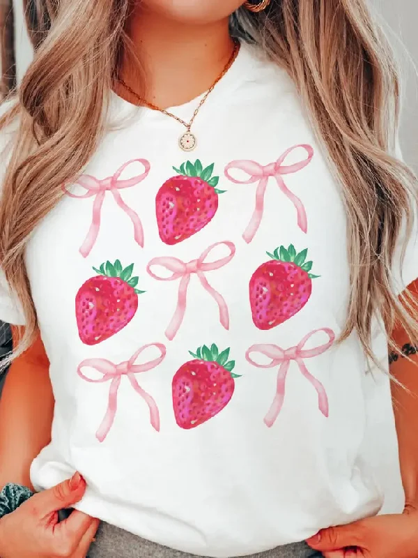 Strawberry and Bows Short Sleeve Tee