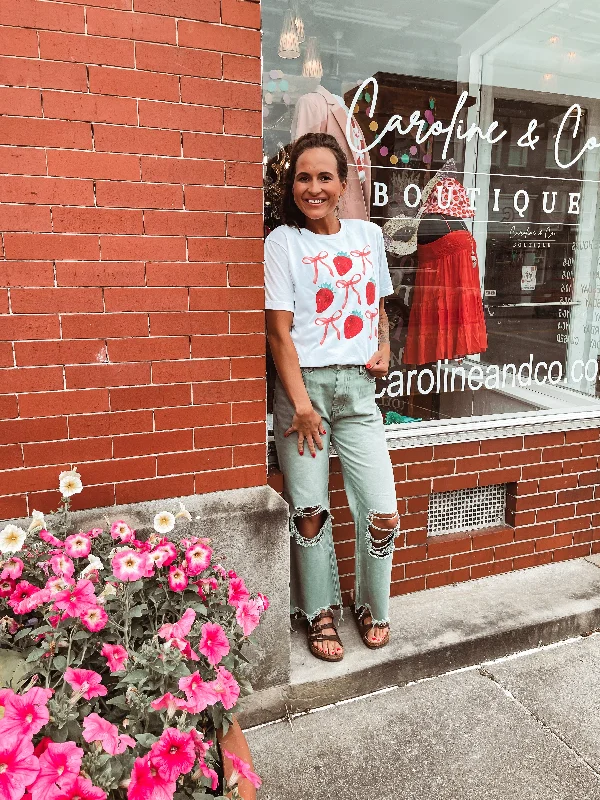 Strawberry and Bows Short Sleeve Tee