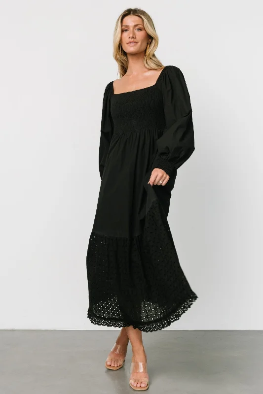 Chandler Eyelet Maxi Dress | Black