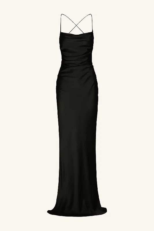 LA LUNE LACE BACK MAXI DRESS - BLACK