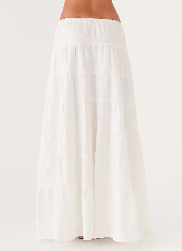 Mariella Linen Maxi Skirt - White