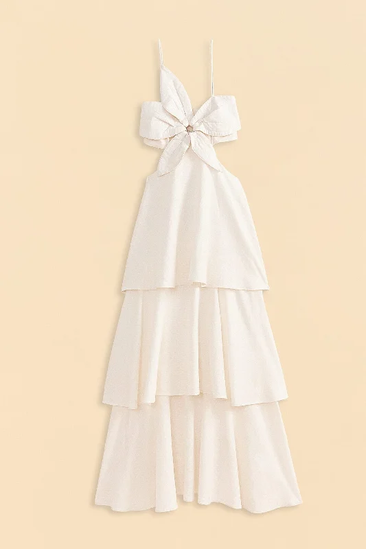 Off-White Flower Maxi Dress