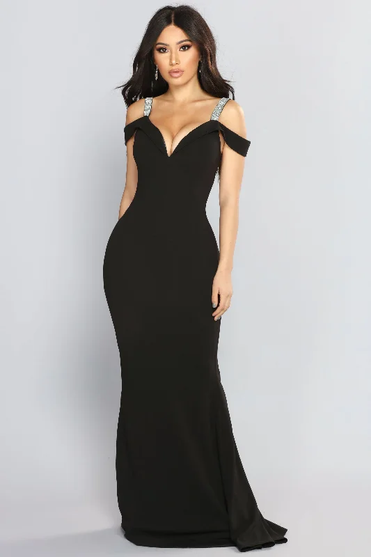 So Gorgeous Rhinestone Dress - Black